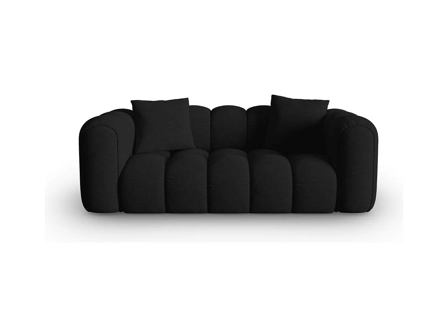 CXL by Christian Lacroix - Bank "Clotilde" 2 zitplaatsen, Structurele stof, Zwart - 208x94x70cm