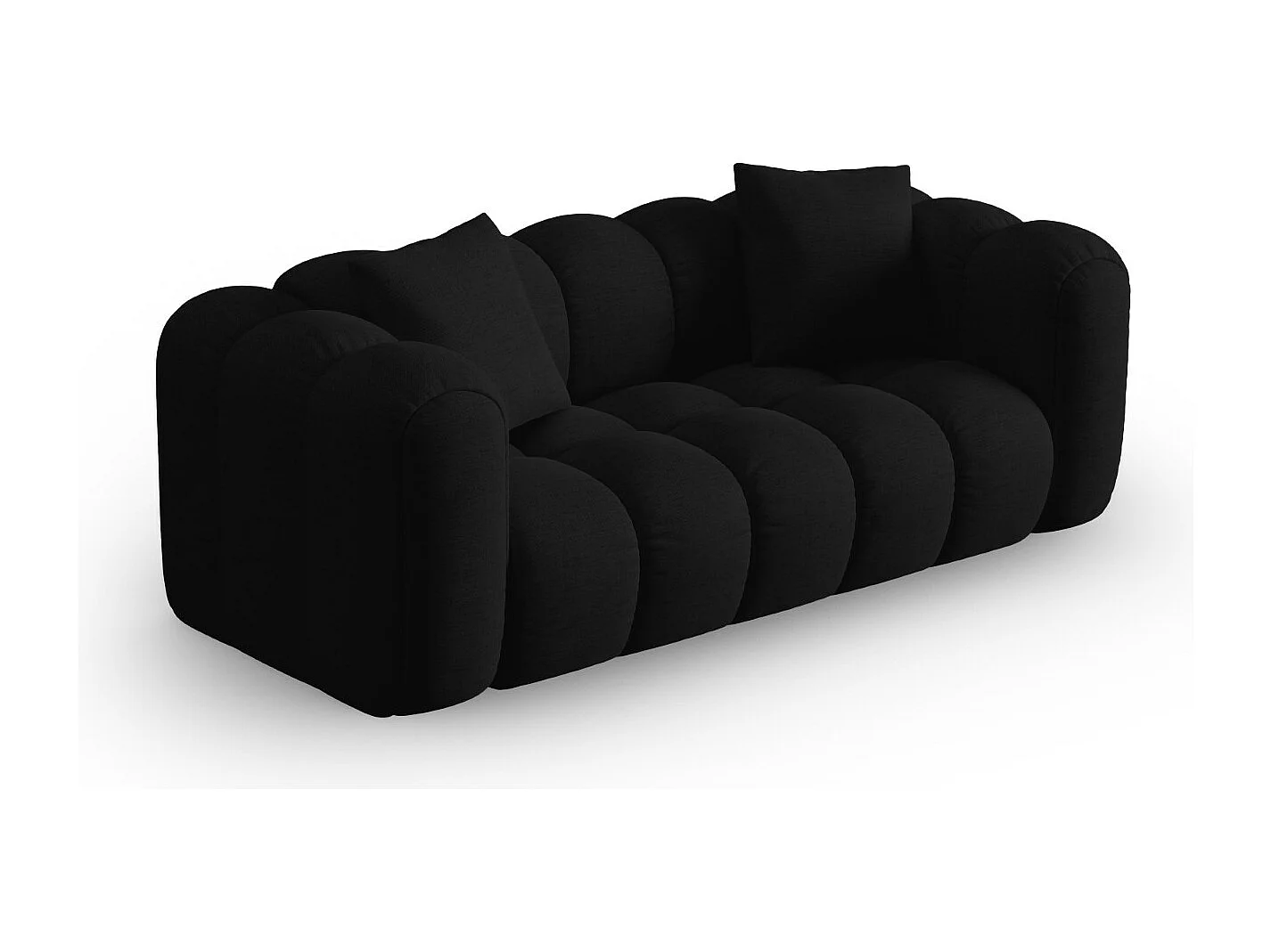 CXL by Christian Lacroix - Canapé "Clotilde" 2 places en tissu structurel noir - 208x94x70cm