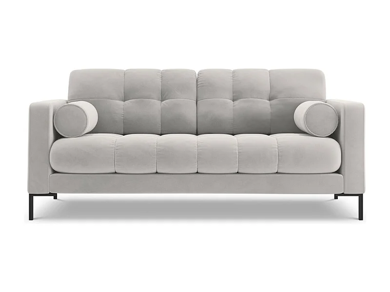 Cosmopolitan Design - 2-Sitzer Sofa "Bali" aus Samt silber - 152x92x75cm