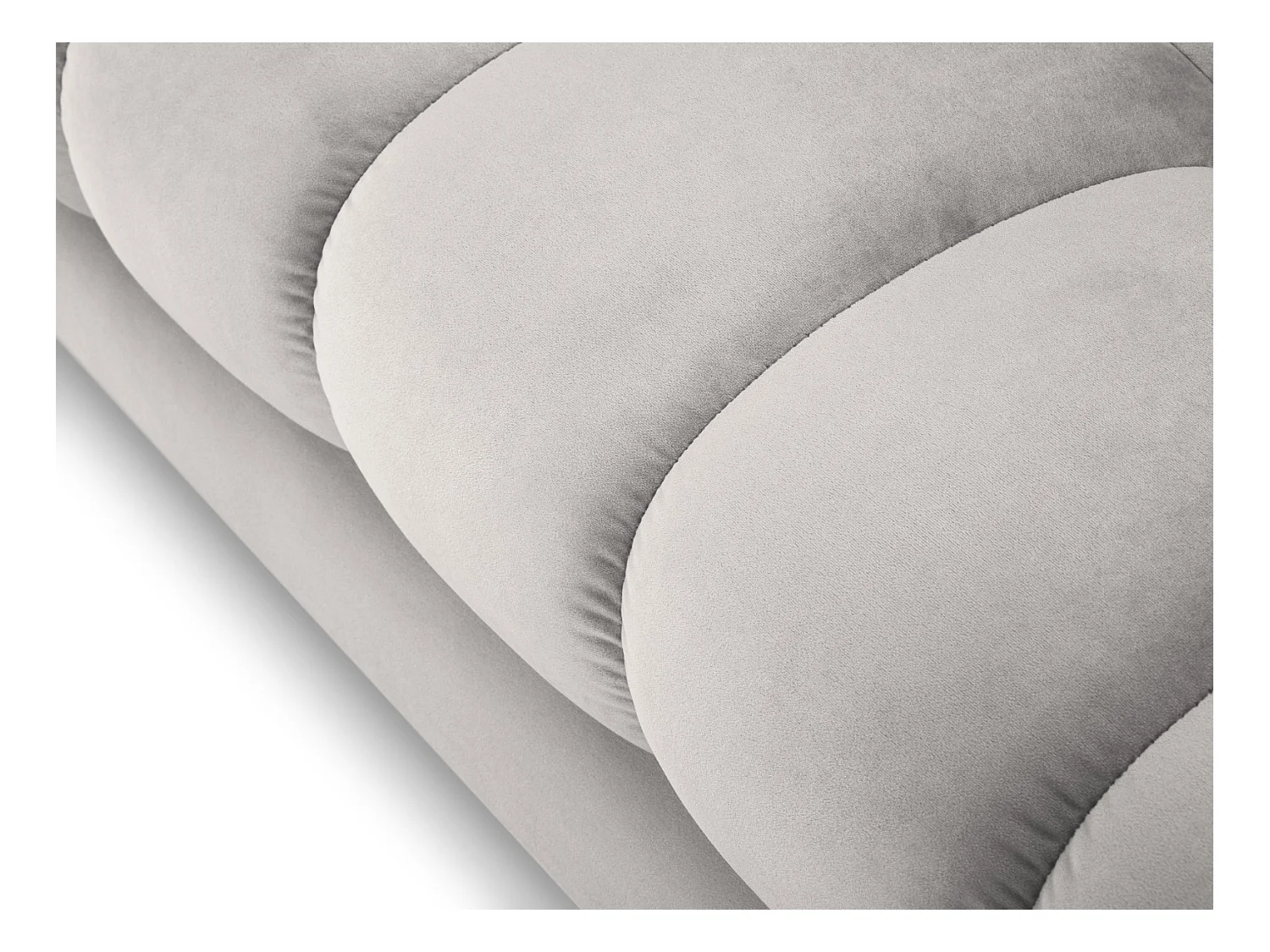 Cosmopolitan Design - Canapé "Bali" 2 places en velours argent - 152x92x75cm