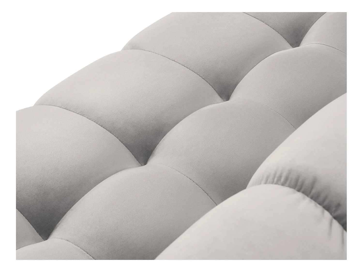 Cosmopolitan Design - Canapé "Bali" 2 places en velours argent - 152x92x75cm