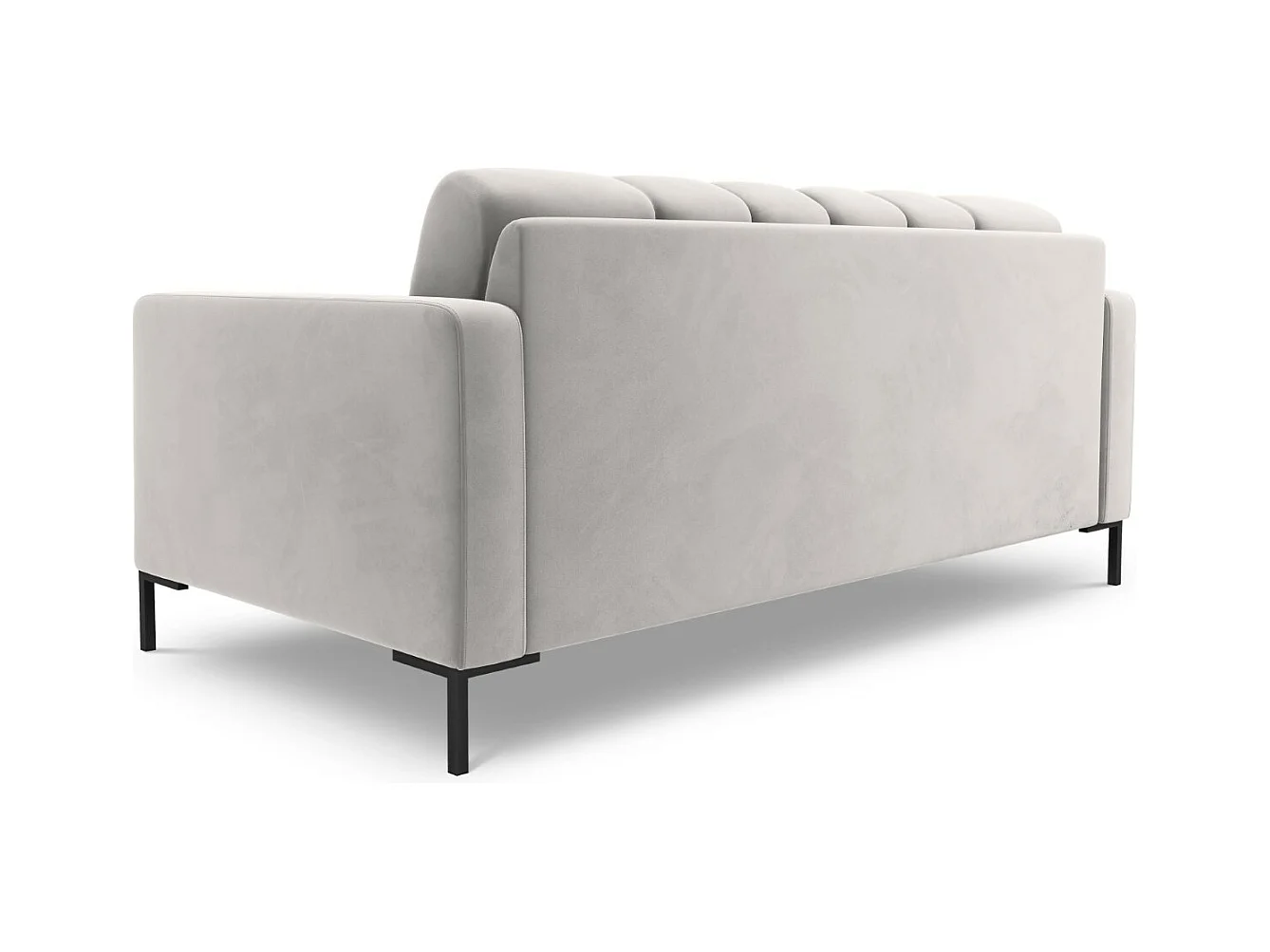 Cosmopolitan Design - Canapé "Bali" 2 places en velours argent - 152x92x75cm
