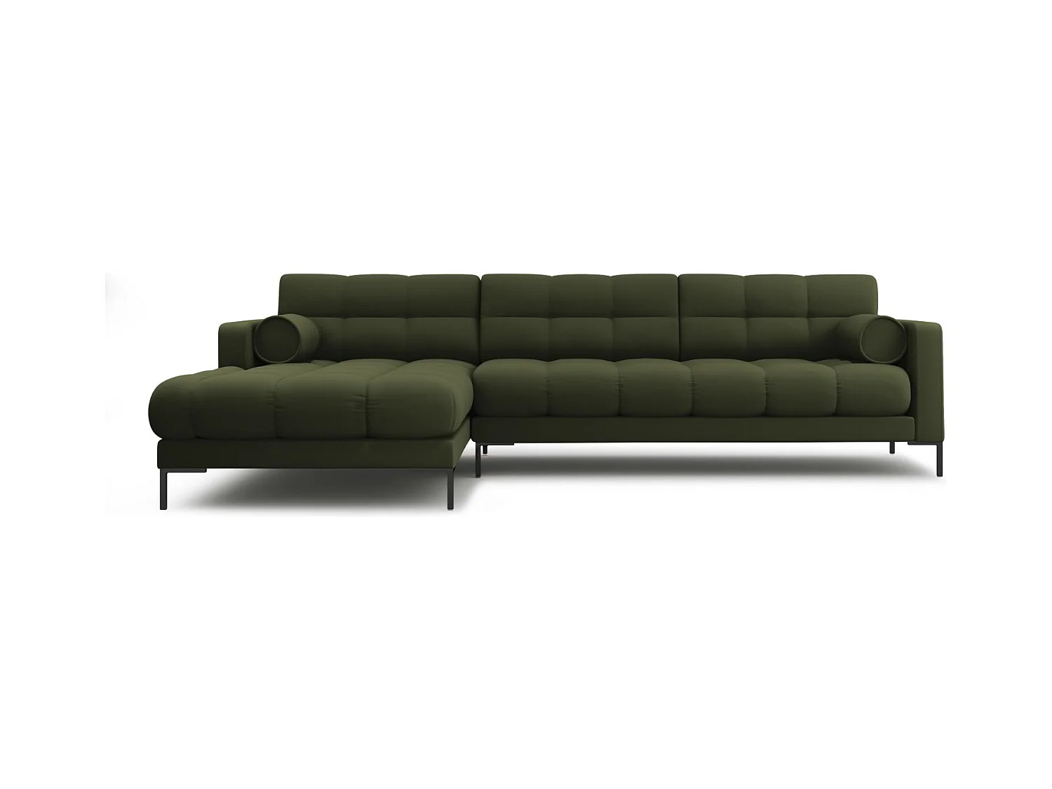 Cosmopolitan Design - Linker hoekbank "Bali" 5 zitplaatsen, Structurele stof, Groente - 293x185x75cm