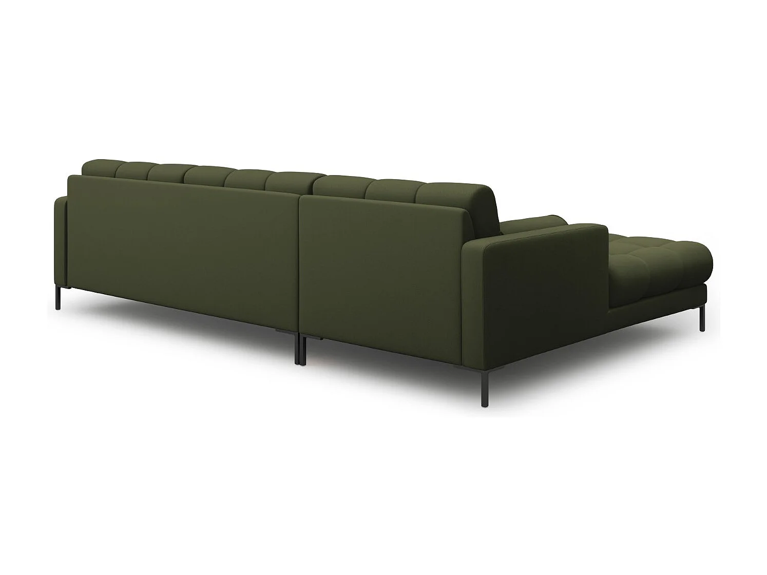 Cosmopolitan Design - Sofá de canto esquerdo "Bali" 5 lugares em tecido estrutural verde - 293x185x75cm