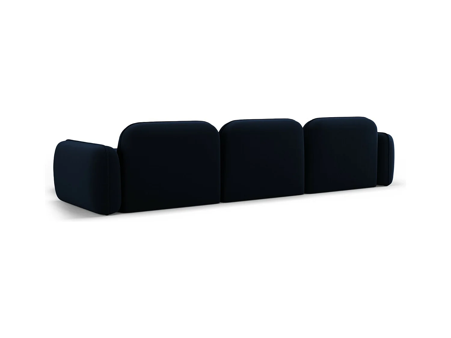 Cosmopolitan Design - Canapé d'angle droit modulable "Sydney" 4 places en velours bleu roi - 320x165x70cm