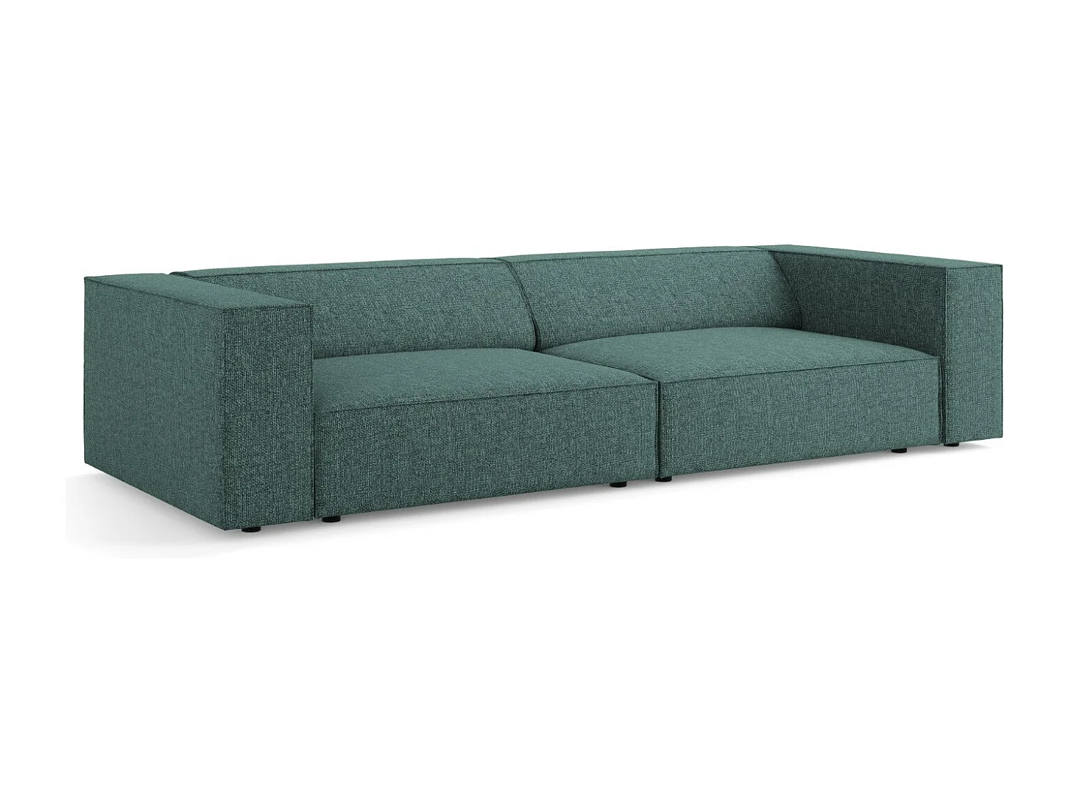 Cosmopolitan Design - Sofá "Arendal" 4 lugares em tecido chenille petróleo - 244x102x70cm