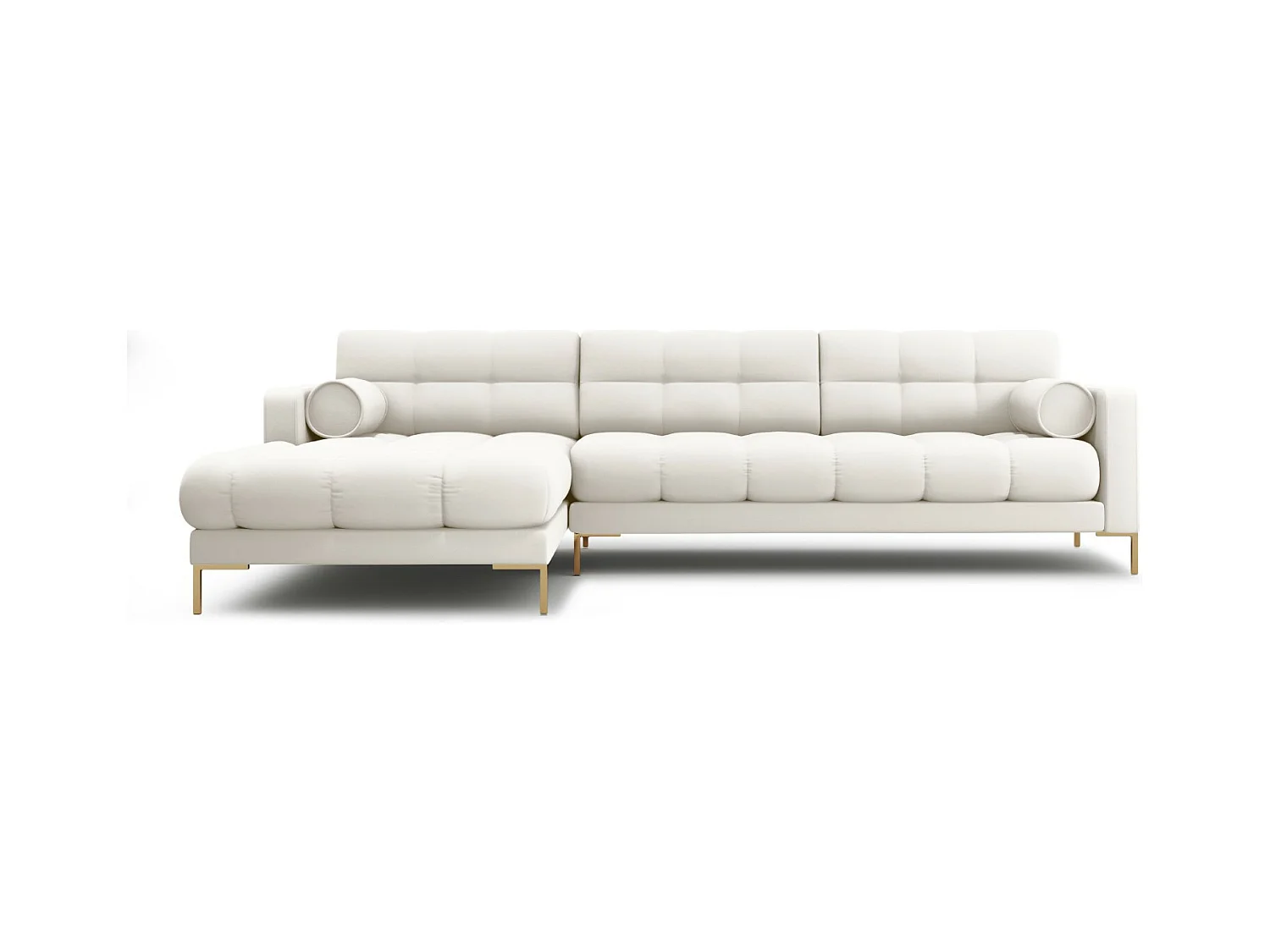 Cosmopolitan Design - Linker hoekbank "Bali" 5 zitplaatsen, Structurele stof, Lichtbeige - 293x185x75cm