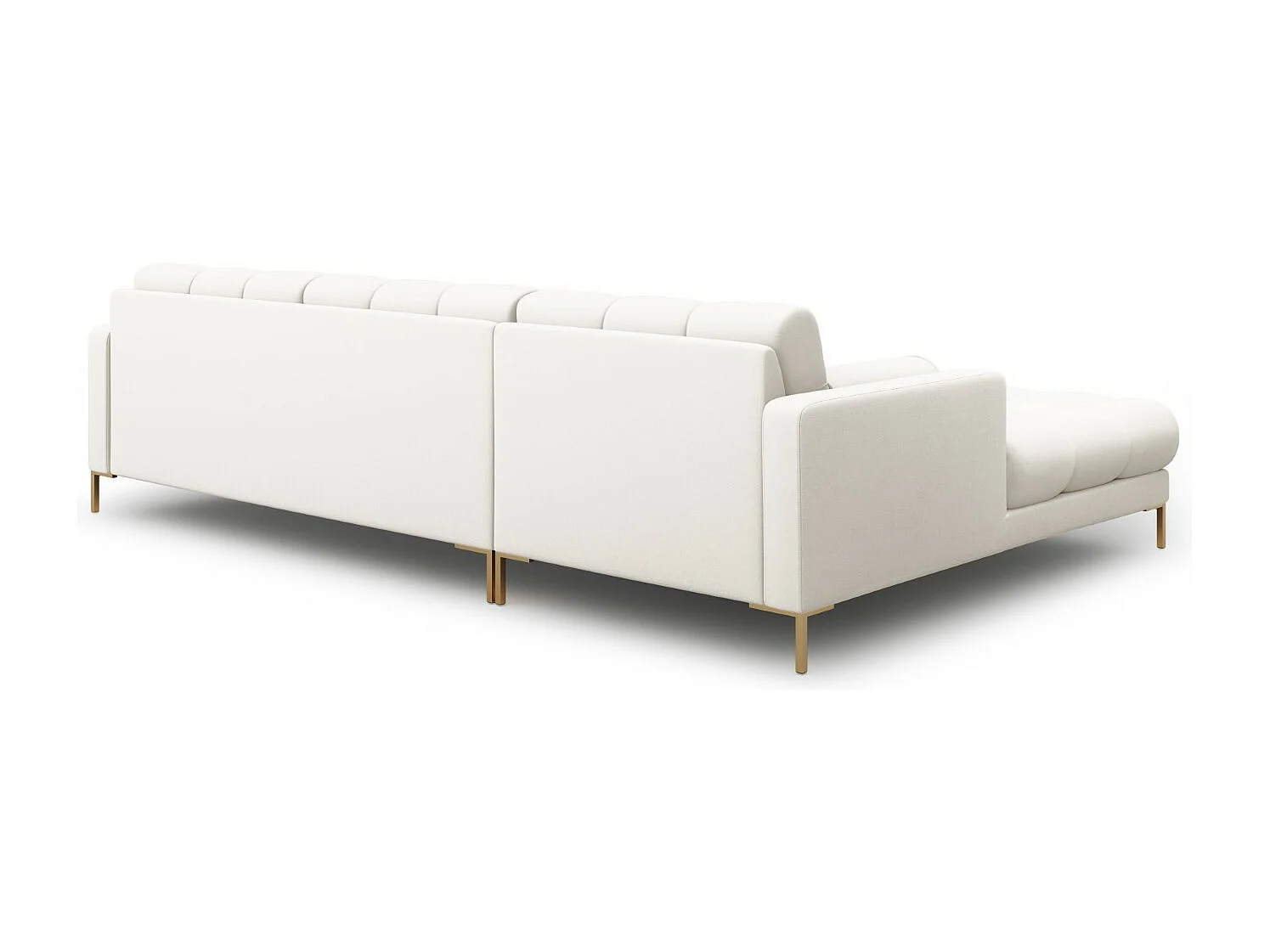 Cosmopolitan Design - Linker hoekbank "Bali" 5 zitplaatsen, Structurele stof, Lichtbeige - 293x185x75cm