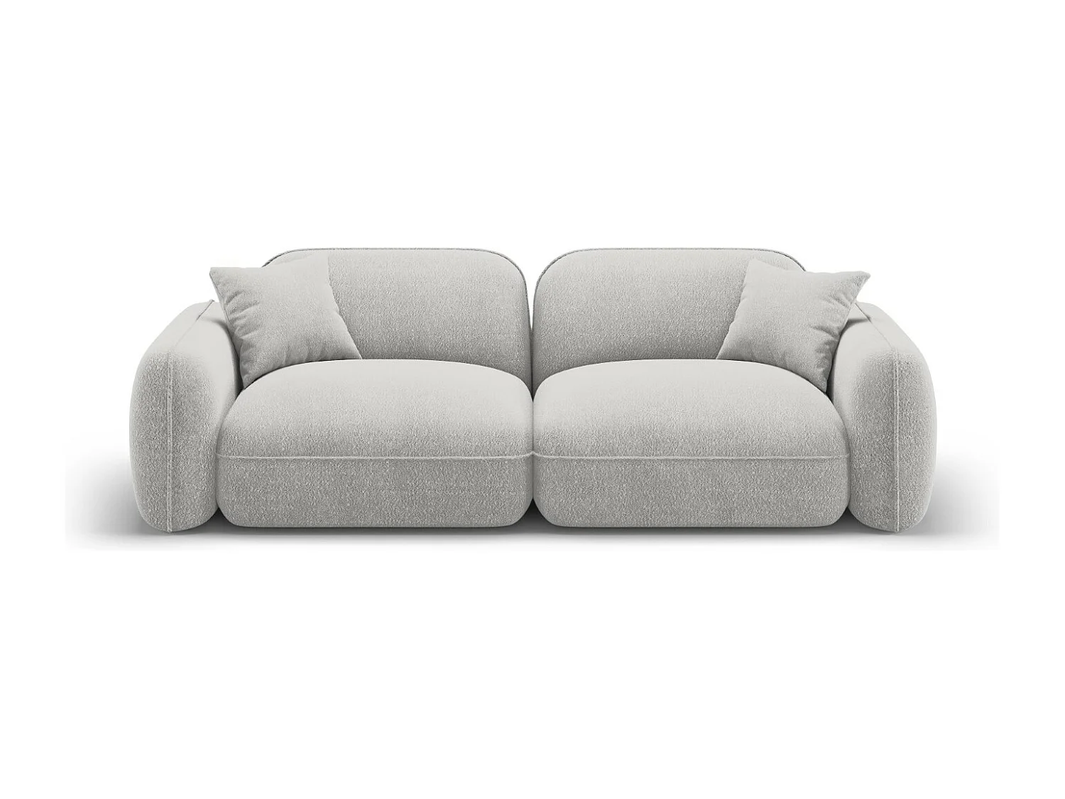 CXL by Christian Lacroix - Modulaire bank "Lucien" 3 zitplaatsen, Flueel, Lichtgrijs - 230x90x70cm