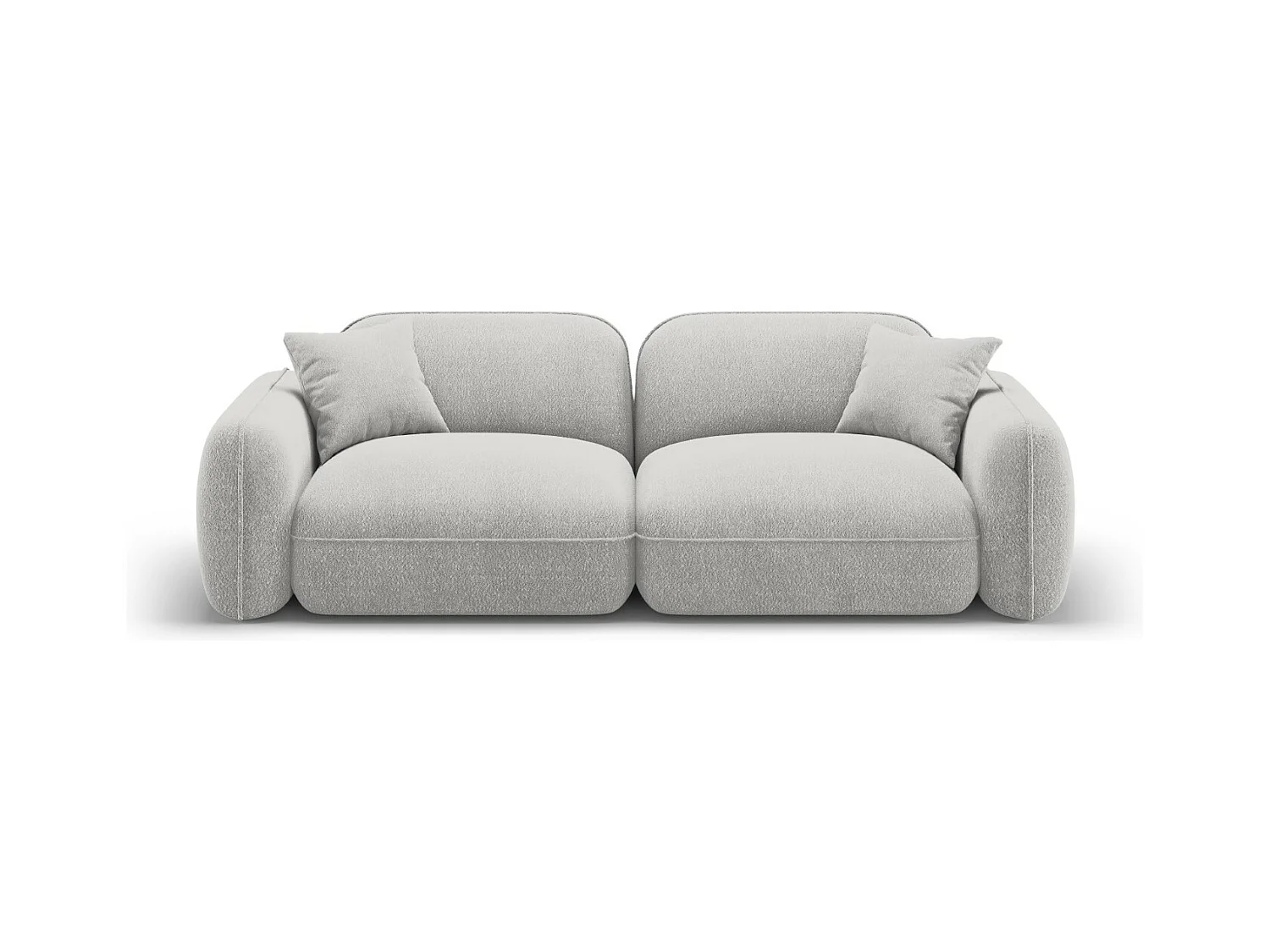 CXL by Christian Lacroix - Modulaire bank "Lucien" 3 zitplaatsen, Flueel, Lichtgrijs - 230x90x70cm