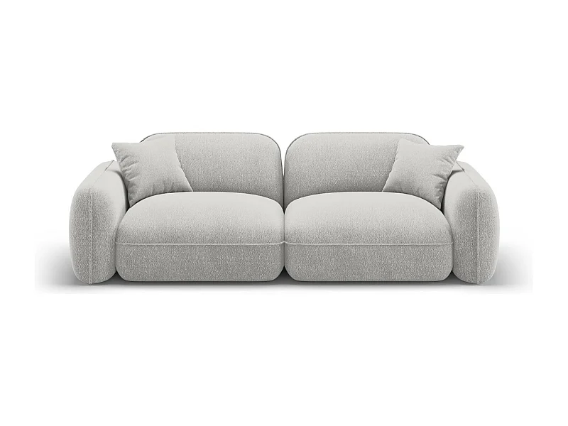 CXL by Christian Lacroix - Sofá modular "Lucien" 3 lugares em veludo cinza claro - 230x90x70cm