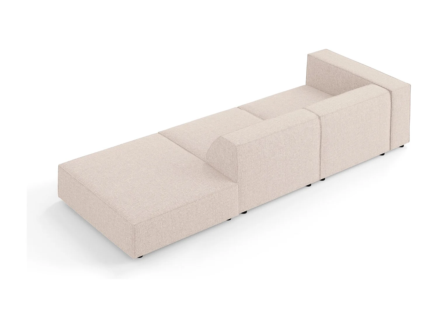 Cosmopolitan Design - Rechte bank "Arendal" 4 zitplaatsen, Chenille, Beige - 262x102x70cm