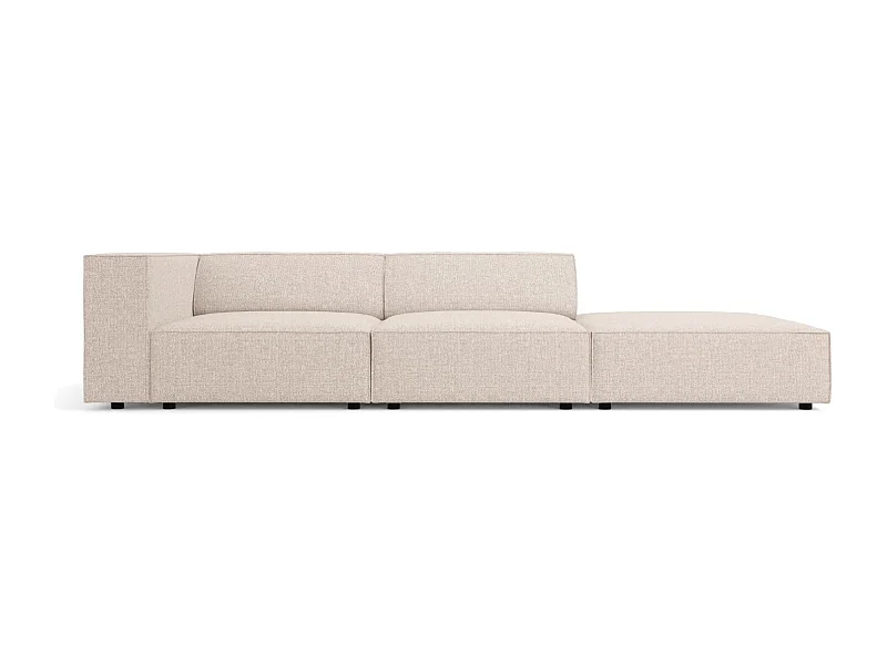 Cosmopolitan Design - Rechte bank "Arendal" 4 zitplaatsen, Chenille, Beige - 262x102x70cm