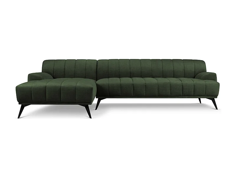 CXL by Christian Lacroix - 5-Sitzer Ecksofa links "Rita" Sitzer aus Samt grün - 289x185x77cm