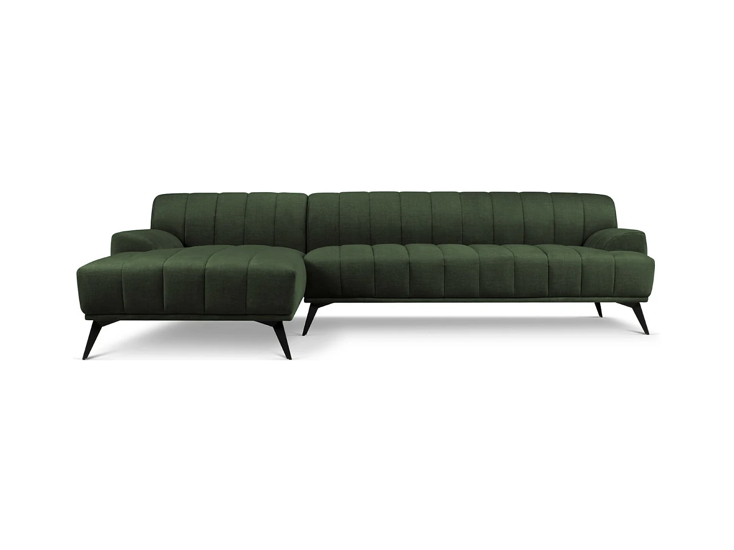 CXL by Christian Lacroix - Canapé d'angle gauche "Rita" 5 places en velours vert - 289x185x77cm