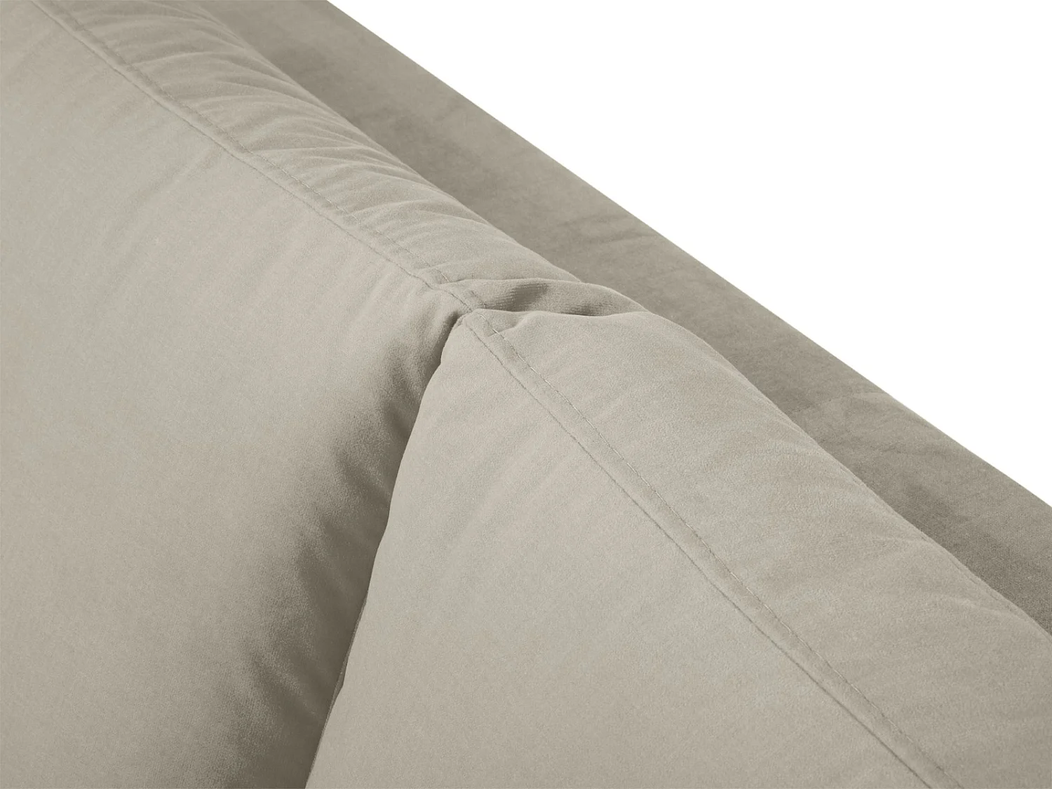 Cosmopolitan Design - Sofá esquinero derecho "Hastings" 5 plazas de terciopelo beige - 301x216x75cm