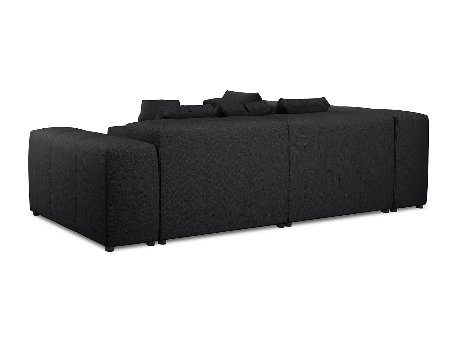 Cosmopolitan Design - Sofá de canto modular simétrico "Rome" 7 lugares em tecido estrutural preto - 320x320x75cm