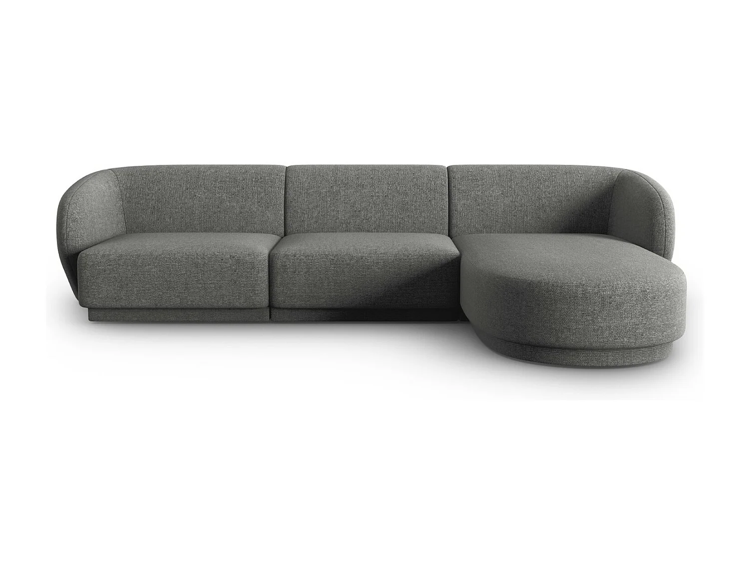 CXL by Christian Lacroix - Canapé d'angle droit modulable "Lionel" 4 places en chenille gris foncé mélange - 266x155x74cm