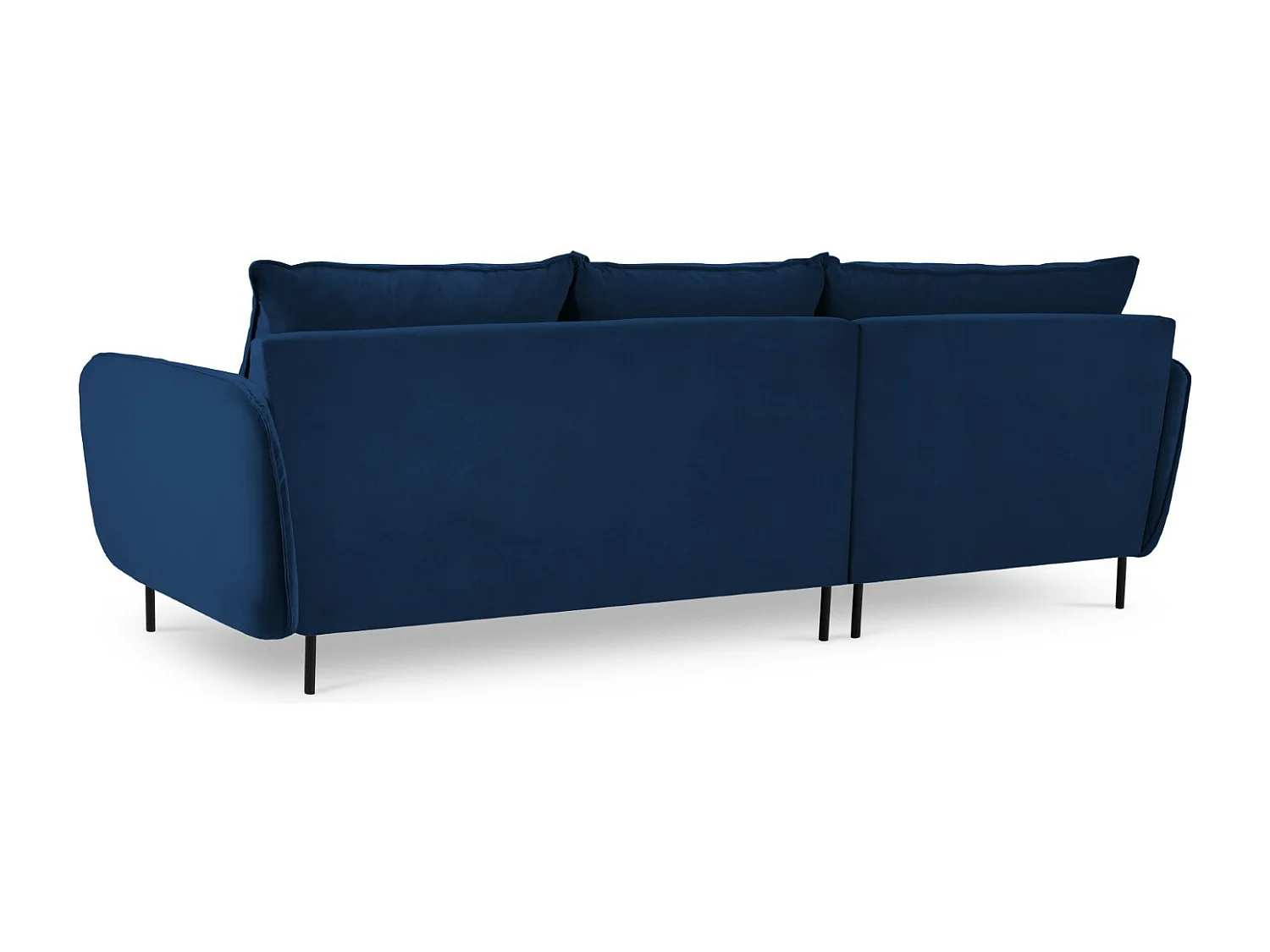 Cosmopolitan Design - Sofá esquinero izquierdo "Vienna" 5 plazas de terciopelo azul regio - 255x170x95cm