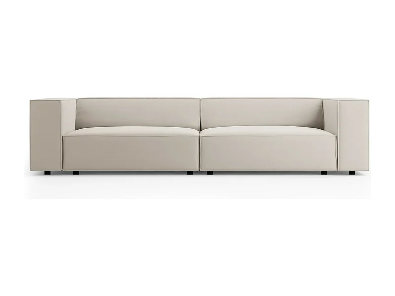 Cosmopolitan Design - Sofá "Arendal" 4 plazas de terciopelo crudo - 244x102x70cm