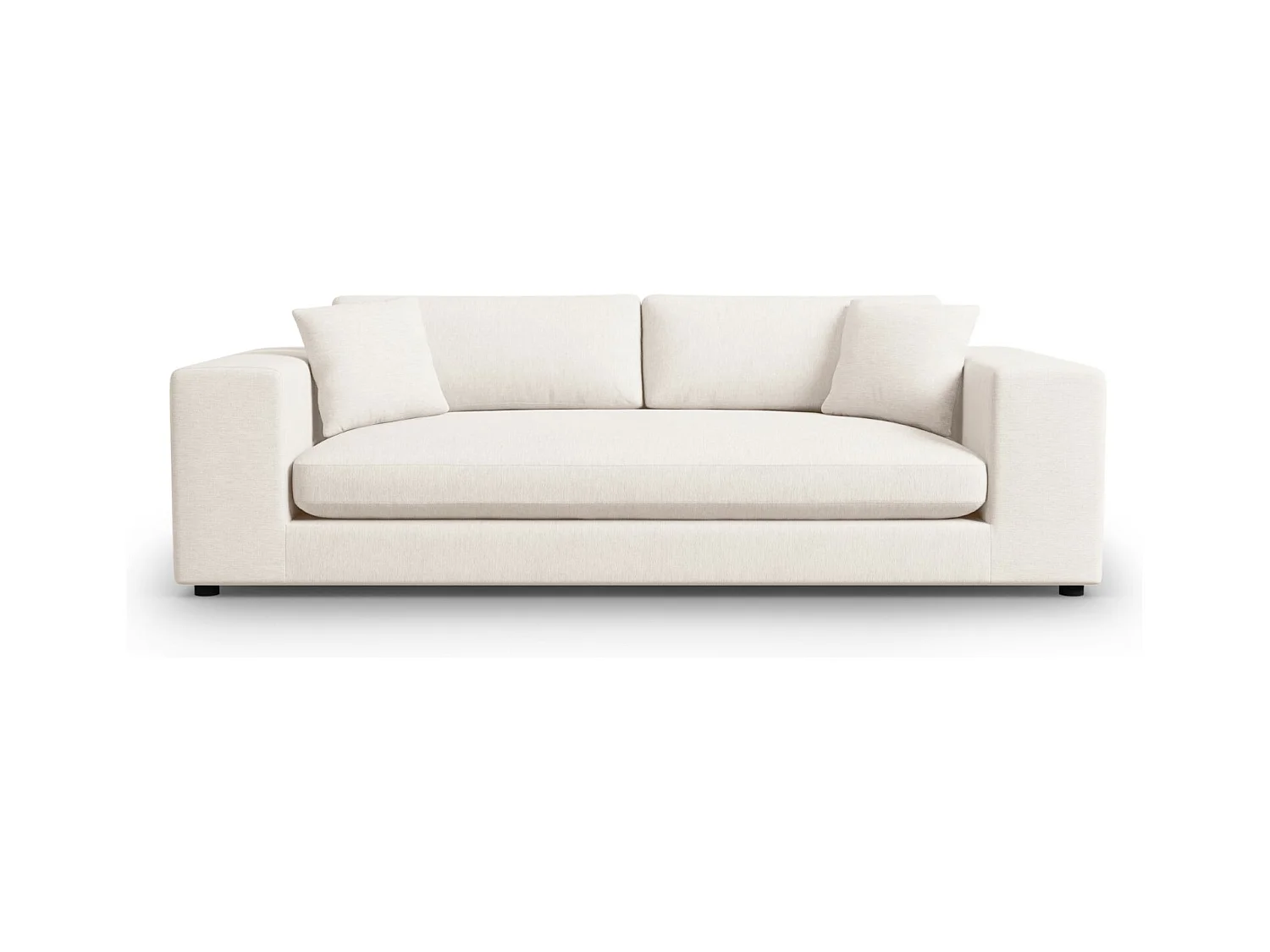 CXL by Christian Lacroix - Canapé "Tendance" 4 places en tissu structurel blanc - 262x122x72cm