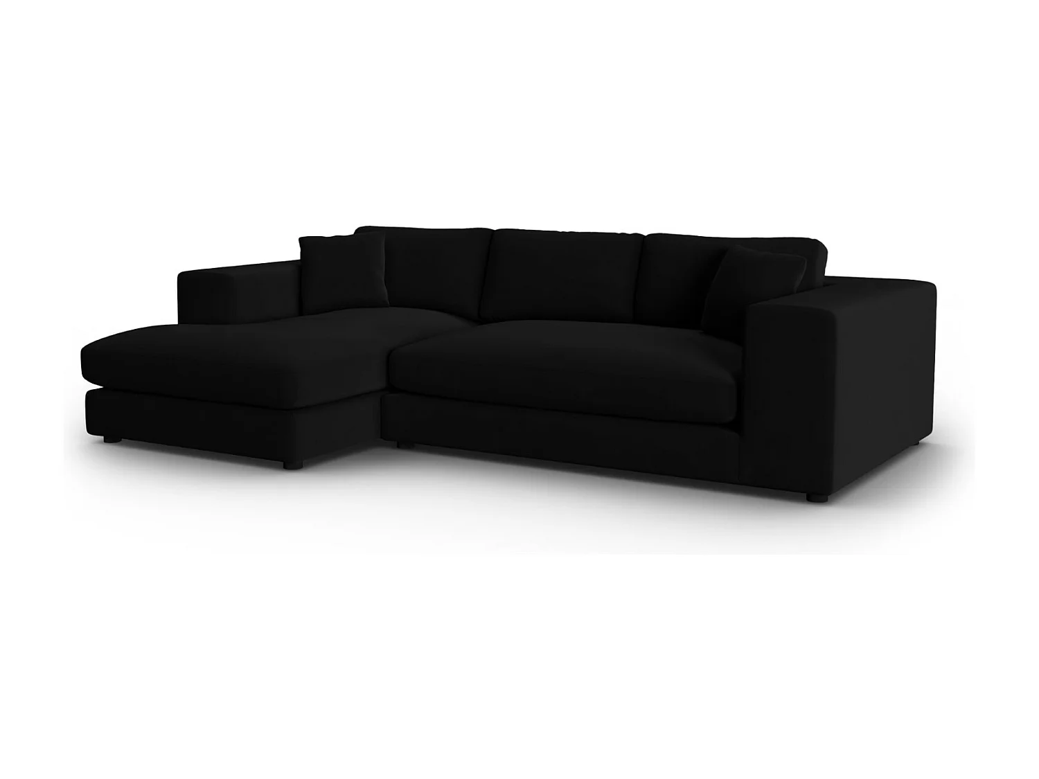 CXL by Christian Lacroix - Linker hoekbank "Tendance" 5 zitplaatsen, Flueel, Zwart - 282x174x72cm