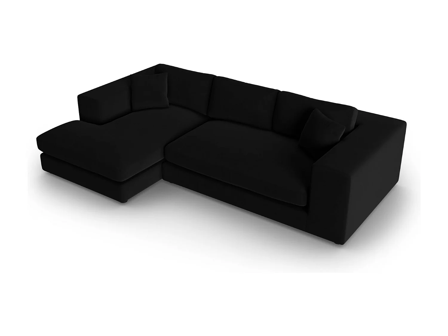 CXL by Christian Lacroix - Linker hoekbank "Tendance" 5 zitplaatsen, Flueel, Zwart - 282x174x72cm