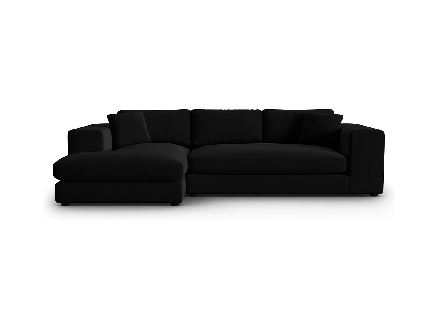 CXL by Christian Lacroix - Linker hoekbank "Tendance" 5 zitplaatsen, Flueel, Zwart - 282x174x72cm