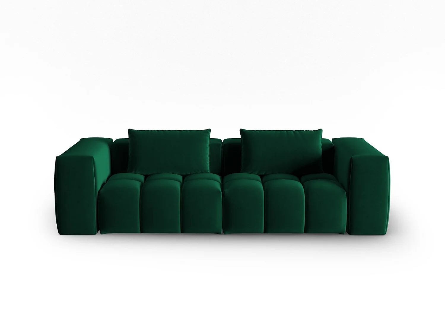 CXL by Christian Lacroix - Canapé modulable "Lorella" 3 places en velours vert bouteille - 230x85x70cm