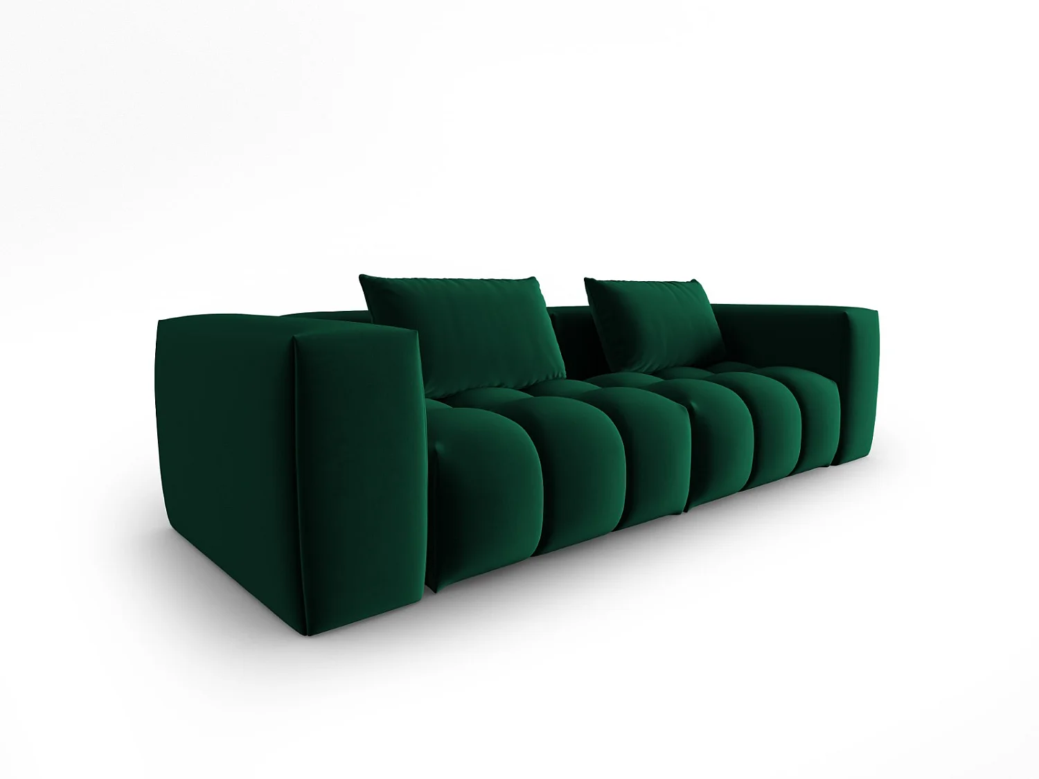 CXL by Christian Lacroix - Canapé modulable "Lorella" 3 places en velours vert bouteille - 230x85x70cm