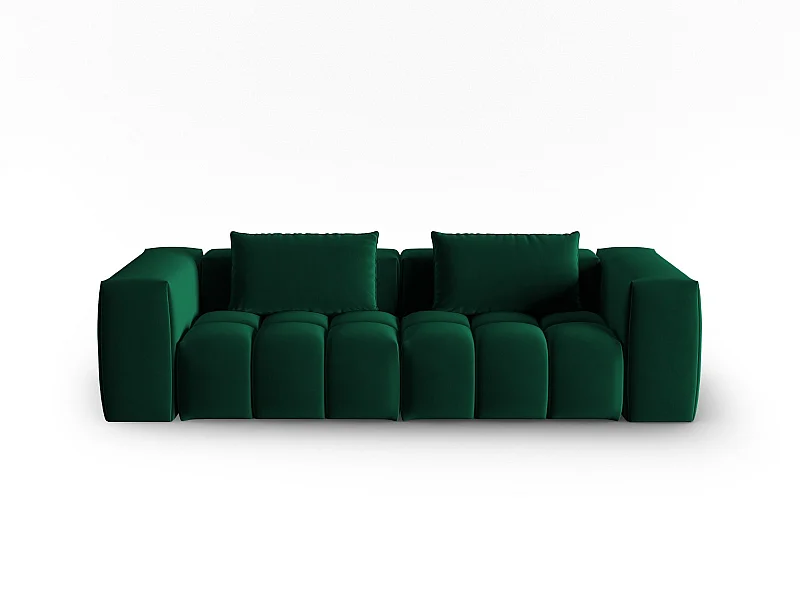CXL by Christian Lacroix - Modulaire bank "Lorella" 3 zitplaatsen, Flueel, Flessengroen - 230x85x70cm