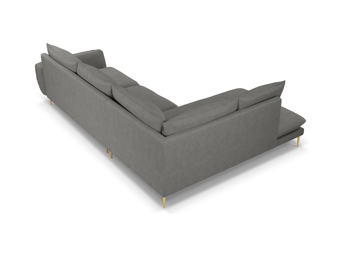 Cosmopolitan Design - Sofá de canto esquerdo "Vienna" 6 lugares em tecido estrutural cinza escuro - 275x185x95cm