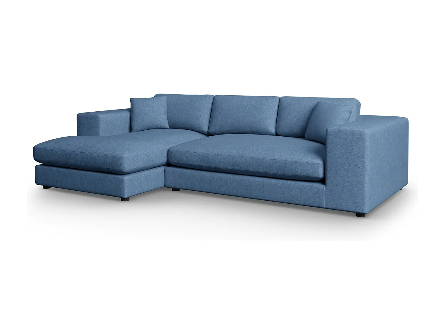 CXL by Christian Lacroix - 5-Sitzer Ecksofa links "Tendance" Sitzer aus strukturiertem Stoff dunkelblau - 282x174x72cm