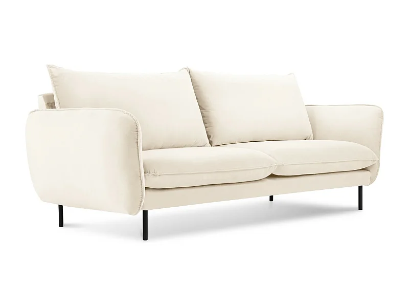 Cosmopolitan Design - 2-Sitzer Sofa "Vienna" aus Samt leichtes beige - 160x92x95cm