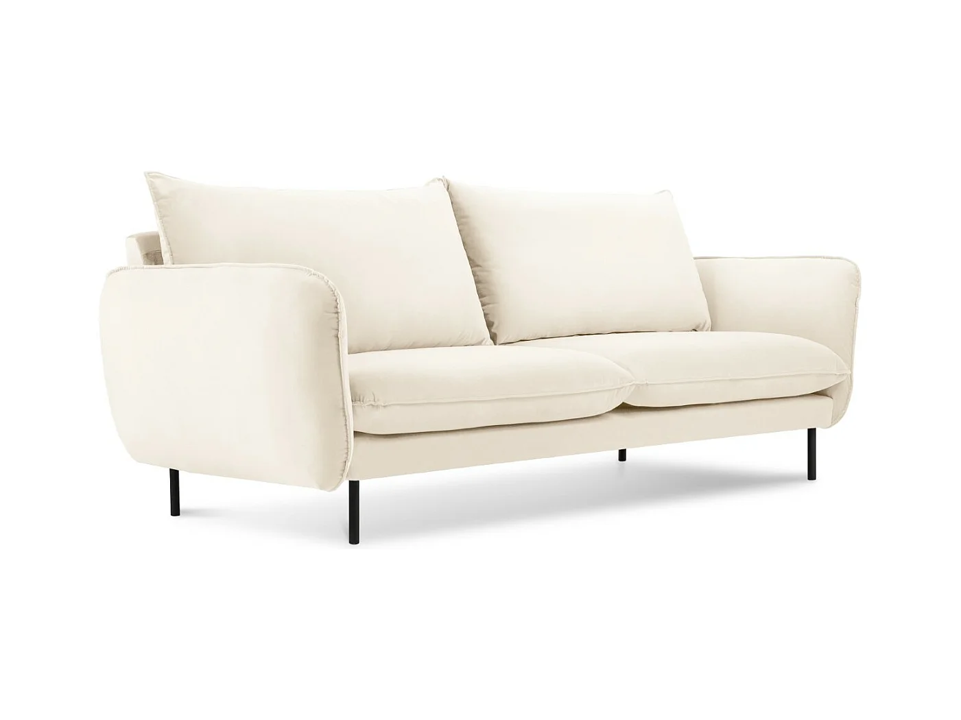 Cosmopolitan Design - Canapé "Vienna" 2 places en velours beige clair - 160x92x95cm