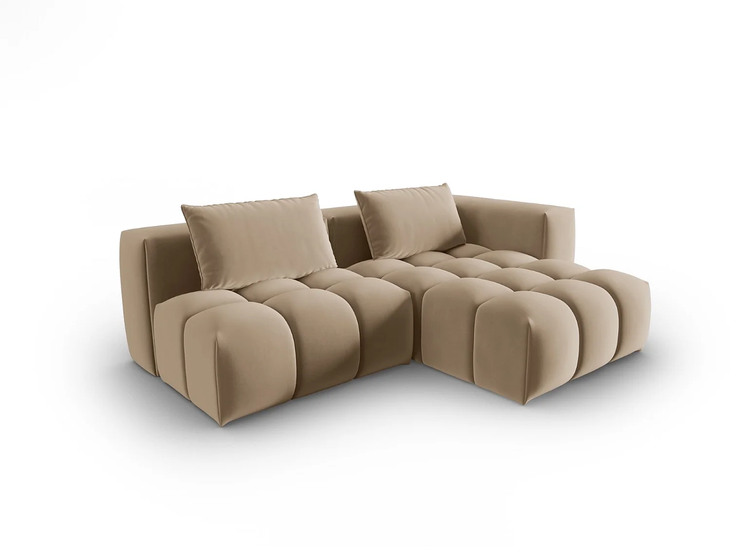 CXL by Christian Lacroix - 3-Sitzer modulares Ecksofa rechts "Lorella" Sitzer aus Samt sand - 205x145x70cm
