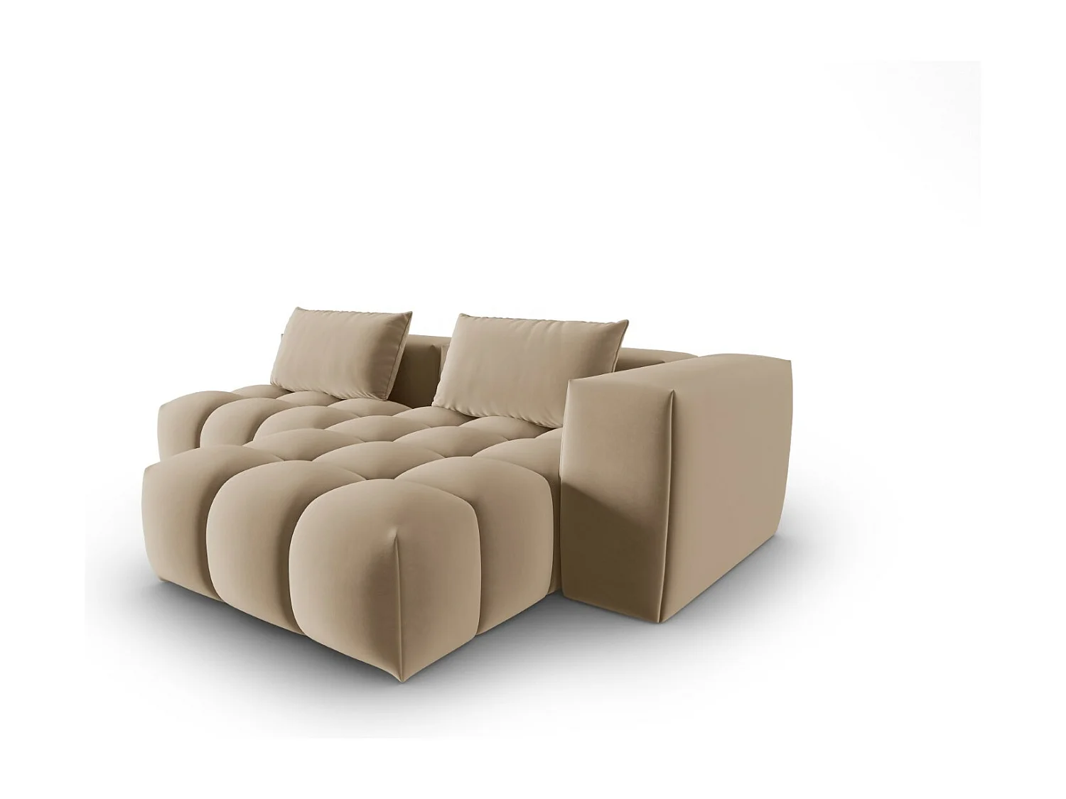 CXL by Christian Lacroix - 3-Sitzer modulares Ecksofa rechts "Lorella" Sitzer aus Samt sand - 205x145x70cm