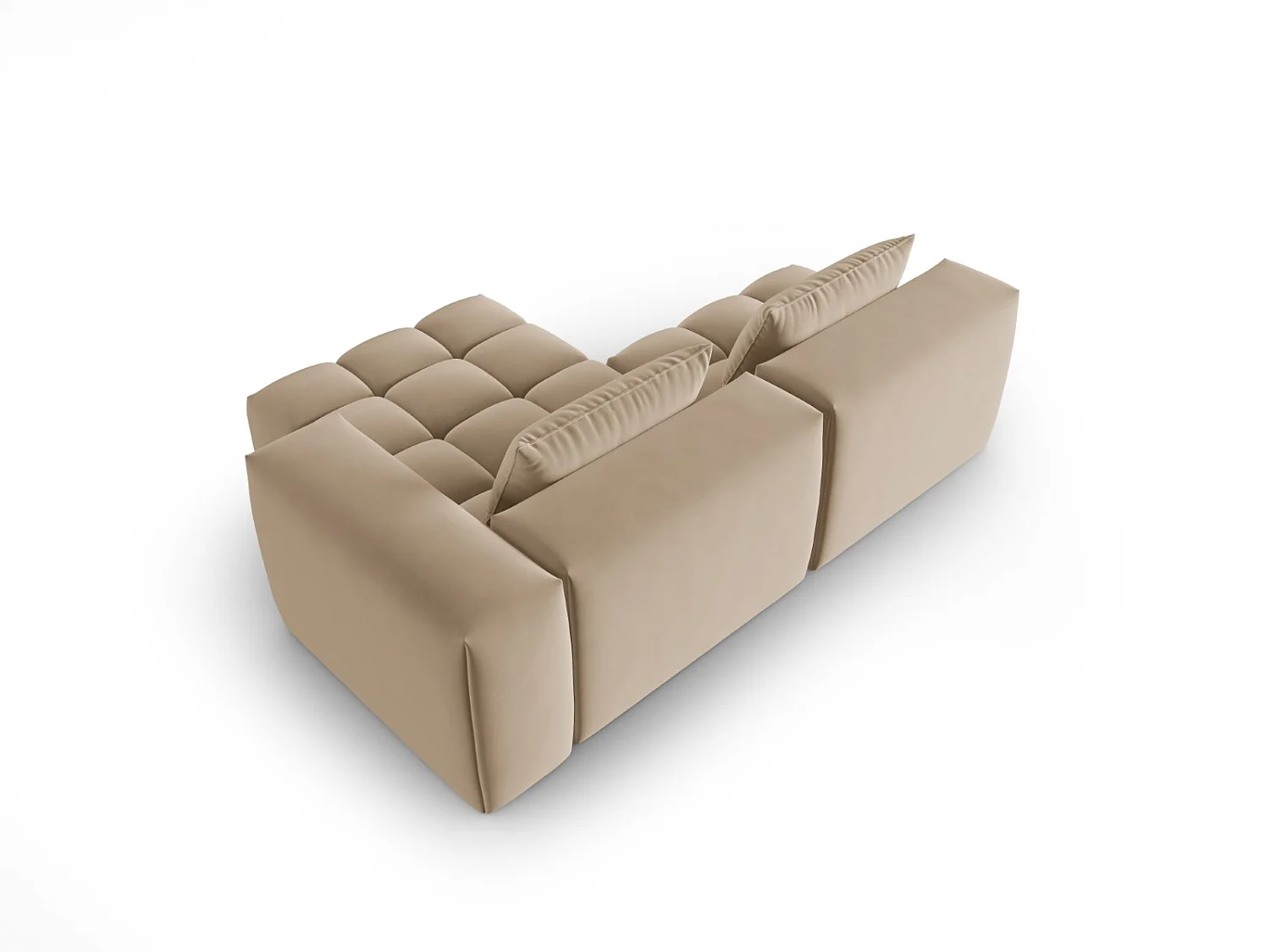 CXL by Christian Lacroix - 3-Sitzer modulares Ecksofa rechts "Lorella" Sitzer aus Samt sand - 205x145x70cm