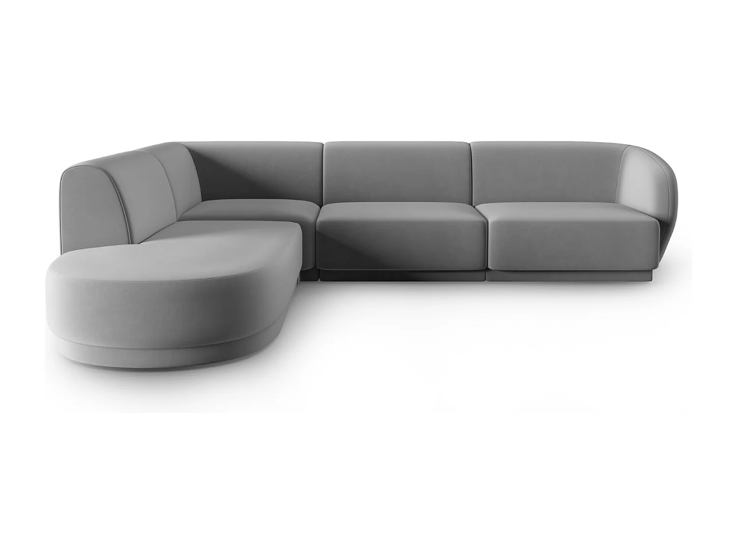 CXL by Christian Lacroix - Narożnik lewy panoramiczny, "Lionel" 5 miejsc welur, szary - 265x232x74cm