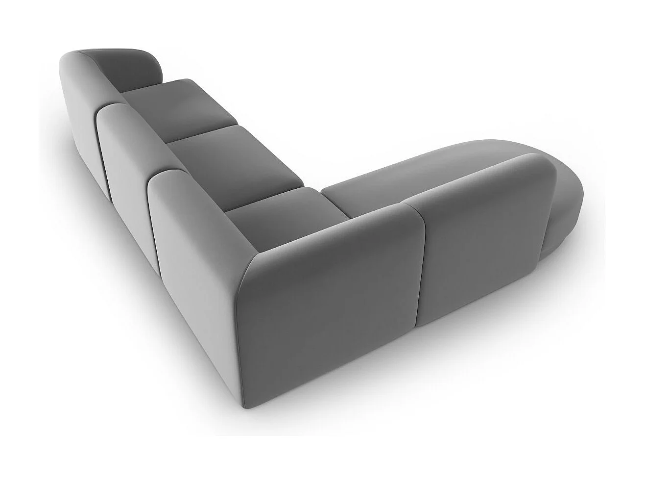 CXL by Christian Lacroix - Narożnik lewy panoramiczny, "Lionel" 5 miejsc welur, szary - 265x232x74cm