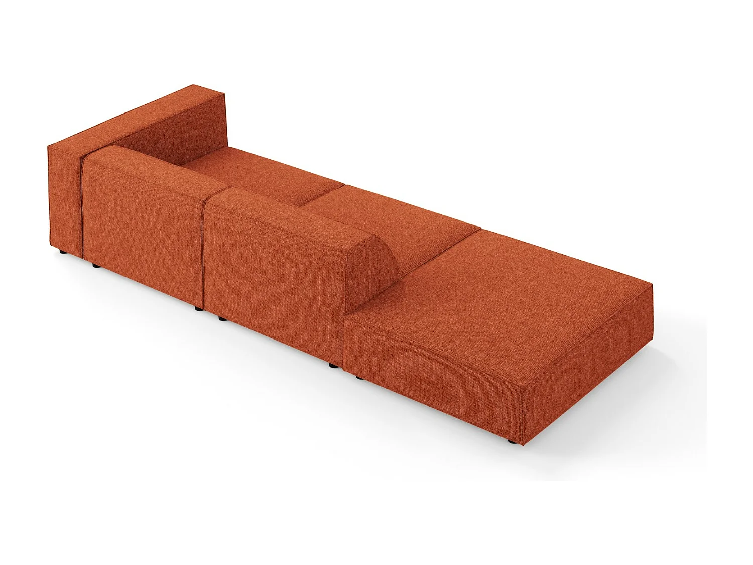 Cosmopolitan Design - Canapé gauche "Arendal" 4 places en chenille terracotta - 262x102x70cm