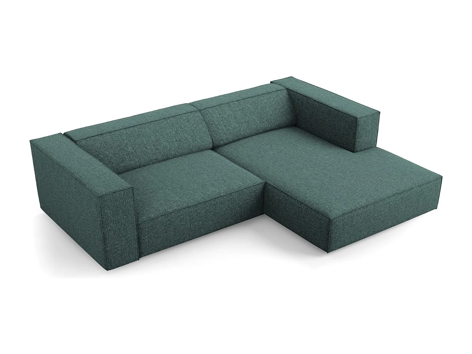 Cosmopolitan Design - Rechter hoekbank "Arendal" 3 zitplaatsen, Chenille, Olie - 224x166x70cm