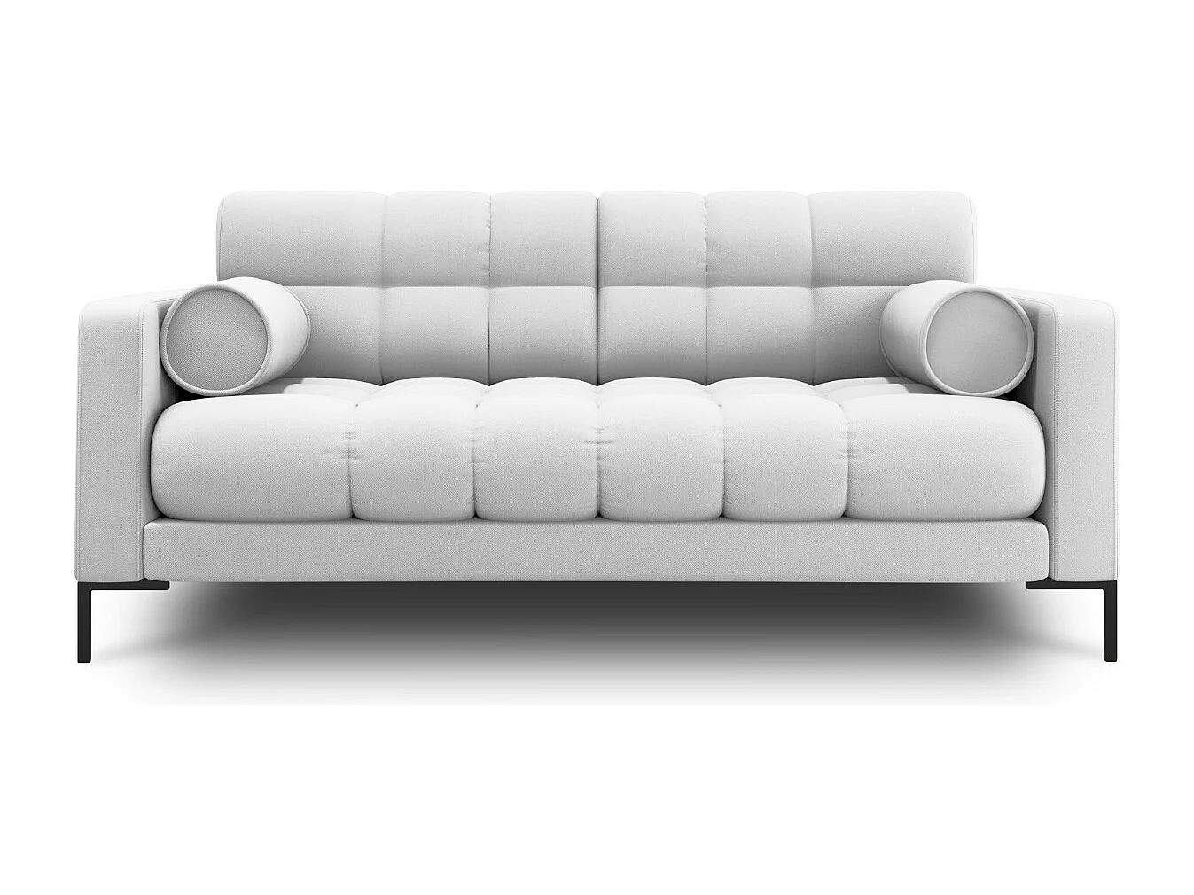 Cosmopolitan Design - 2-Sitzer Sofa "Bali" aus strukturiertem Stoff hellgrau - 152x92x75cm