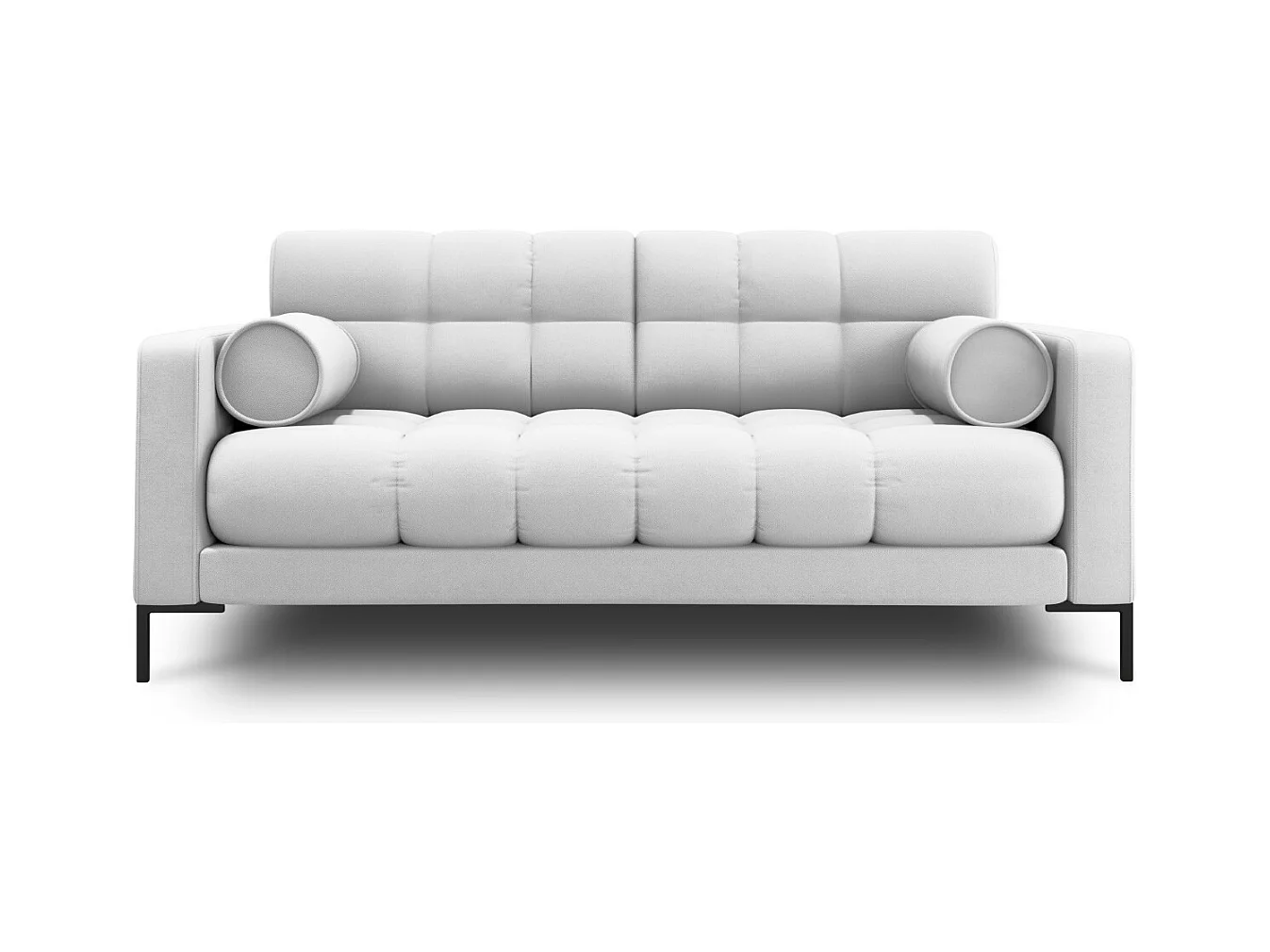 Cosmopolitan Design - Canapé "Bali" 2 places en tissu structurel gris clair - 152x92x75cm