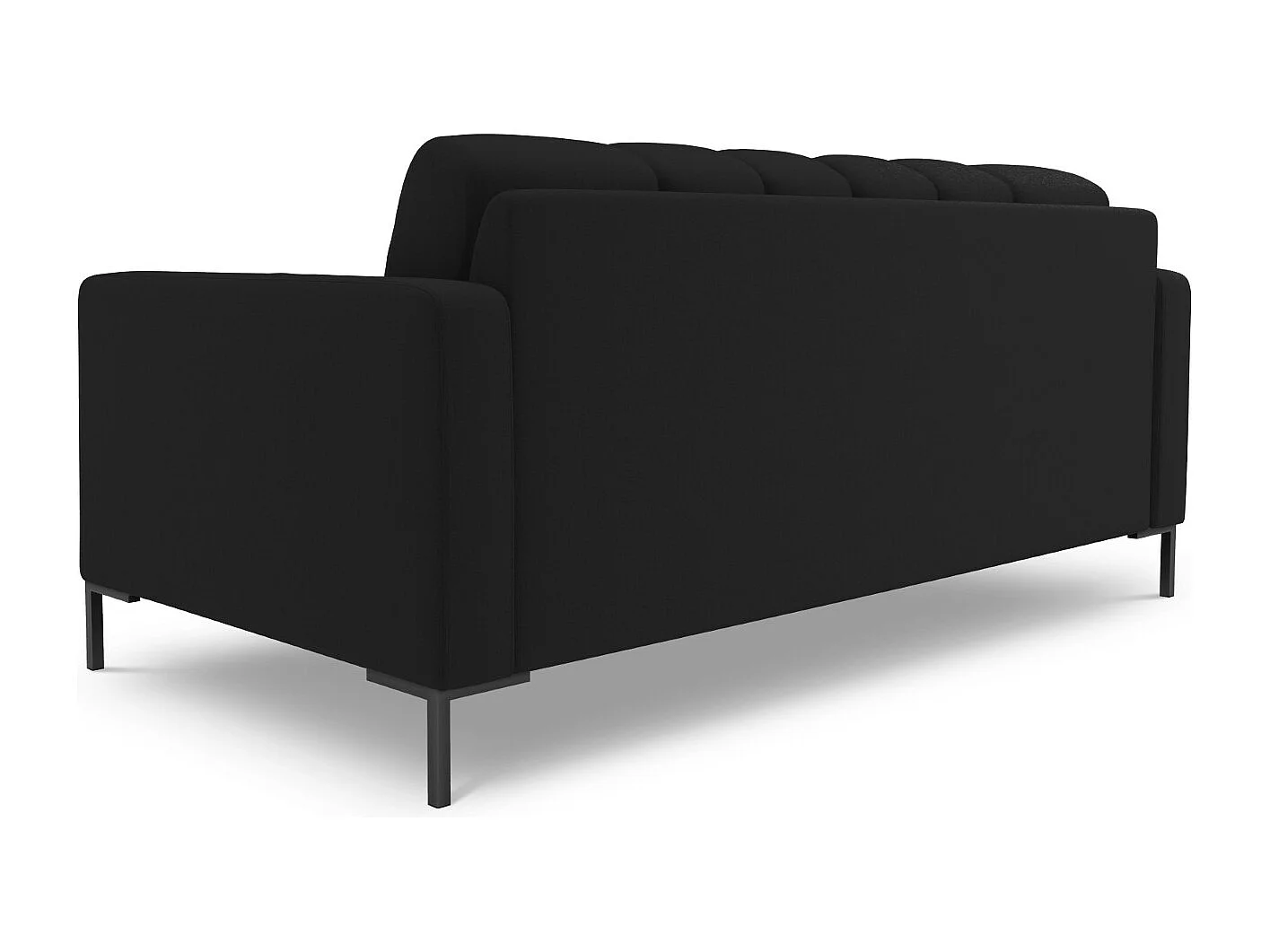 Cosmopolitan Design - Canapé "Bali" 3 places en tissu structurel noir - 177x92x75cm