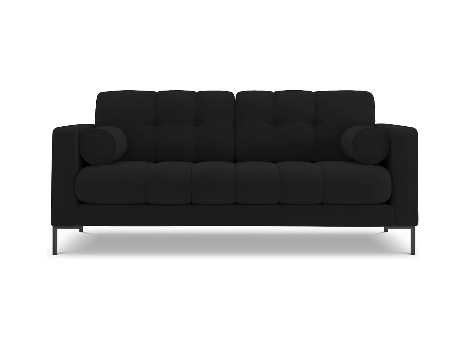 Cosmopolitan Design - Canapé "Bali" 3 places en tissu structurel noir - 177x92x75cm