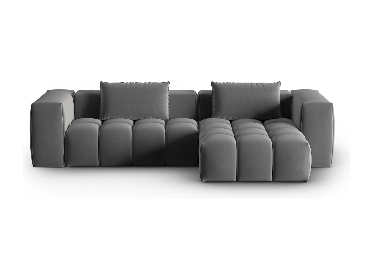 CXL by Christian Lacroix - 3-Sitzer modulares Ecksofa rechts "Lorella" Sitzer aus Samt Zement - 260x145x70cm