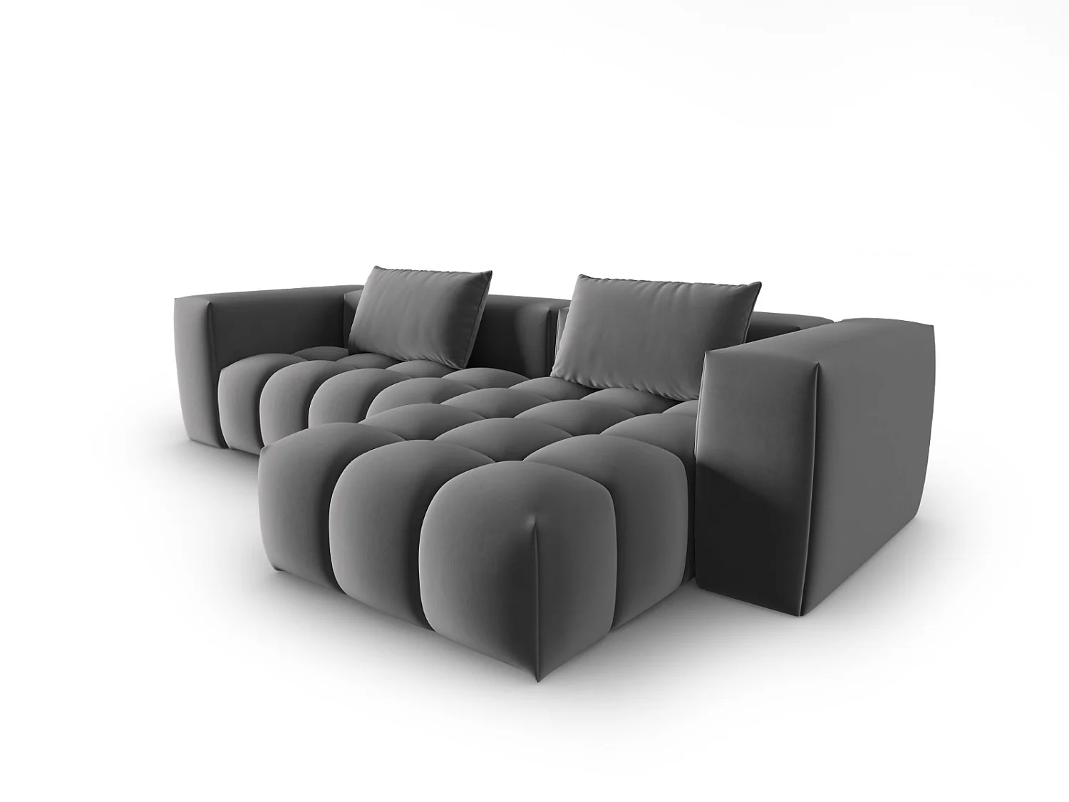 CXL by Christian Lacroix - 3-Sitzer modulares Ecksofa rechts "Lorella" Sitzer aus Samt Zement - 260x145x70cm