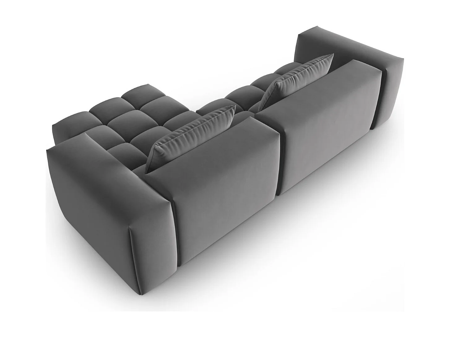 CXL by Christian Lacroix - 3-Sitzer modulares Ecksofa rechts "Lorella" Sitzer aus Samt Zement - 260x145x70cm