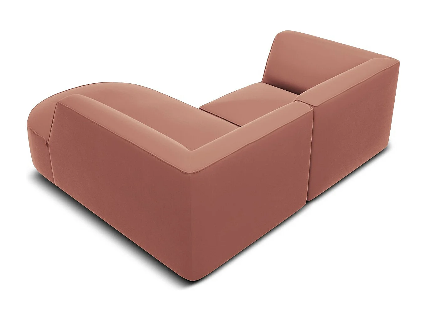 CXL by Christian Lacroix - Divano angolare destro "Charles" 3 posti in velluto rosa - 186x180x69cm